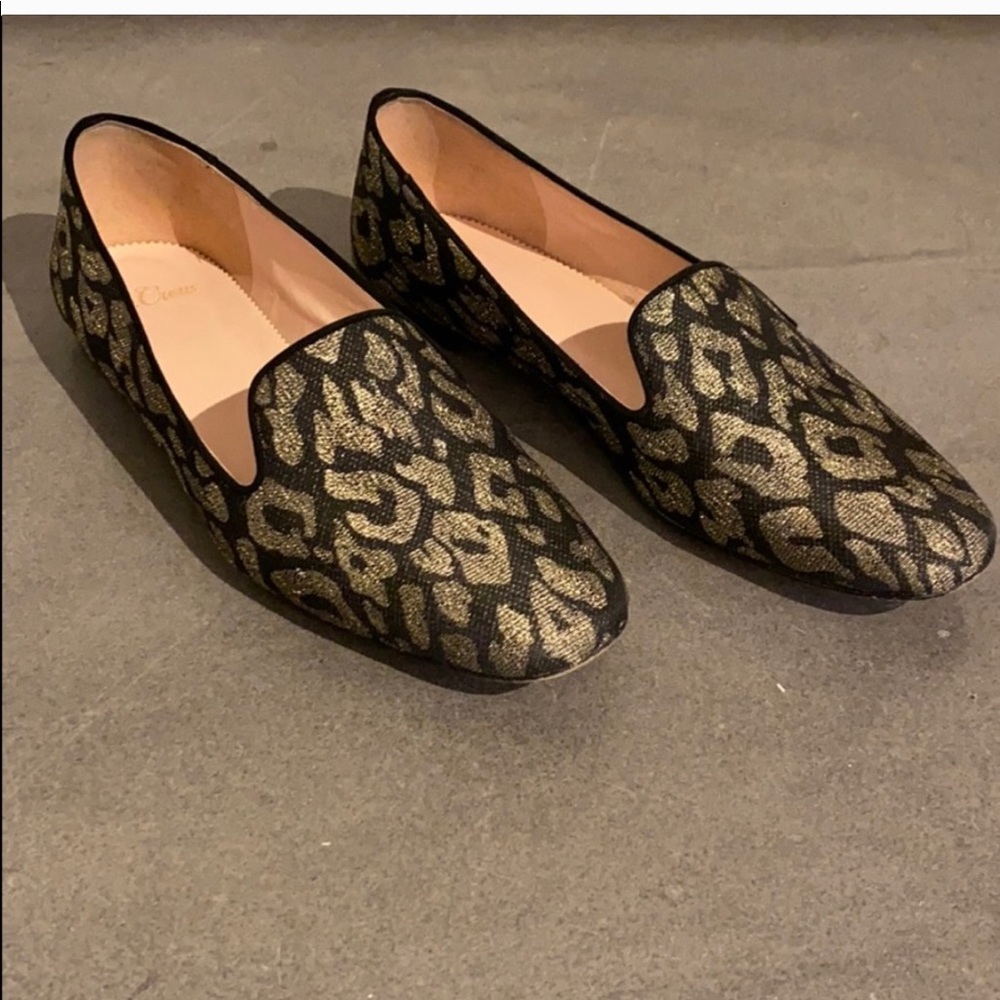 J. Crew metallic leopard print loafers size 7.5